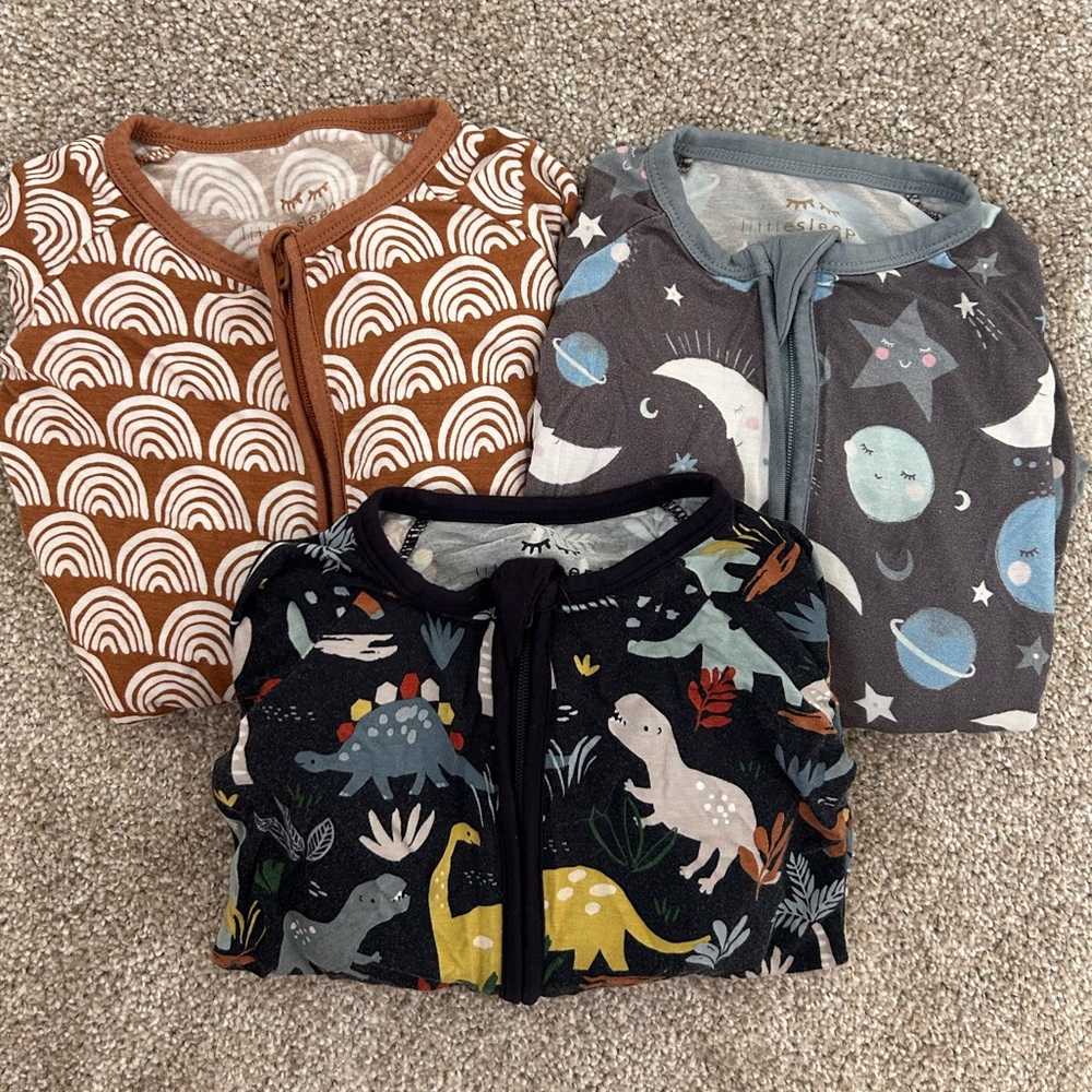 Lot of 3 Little Sleepies Bamboo Sleepers